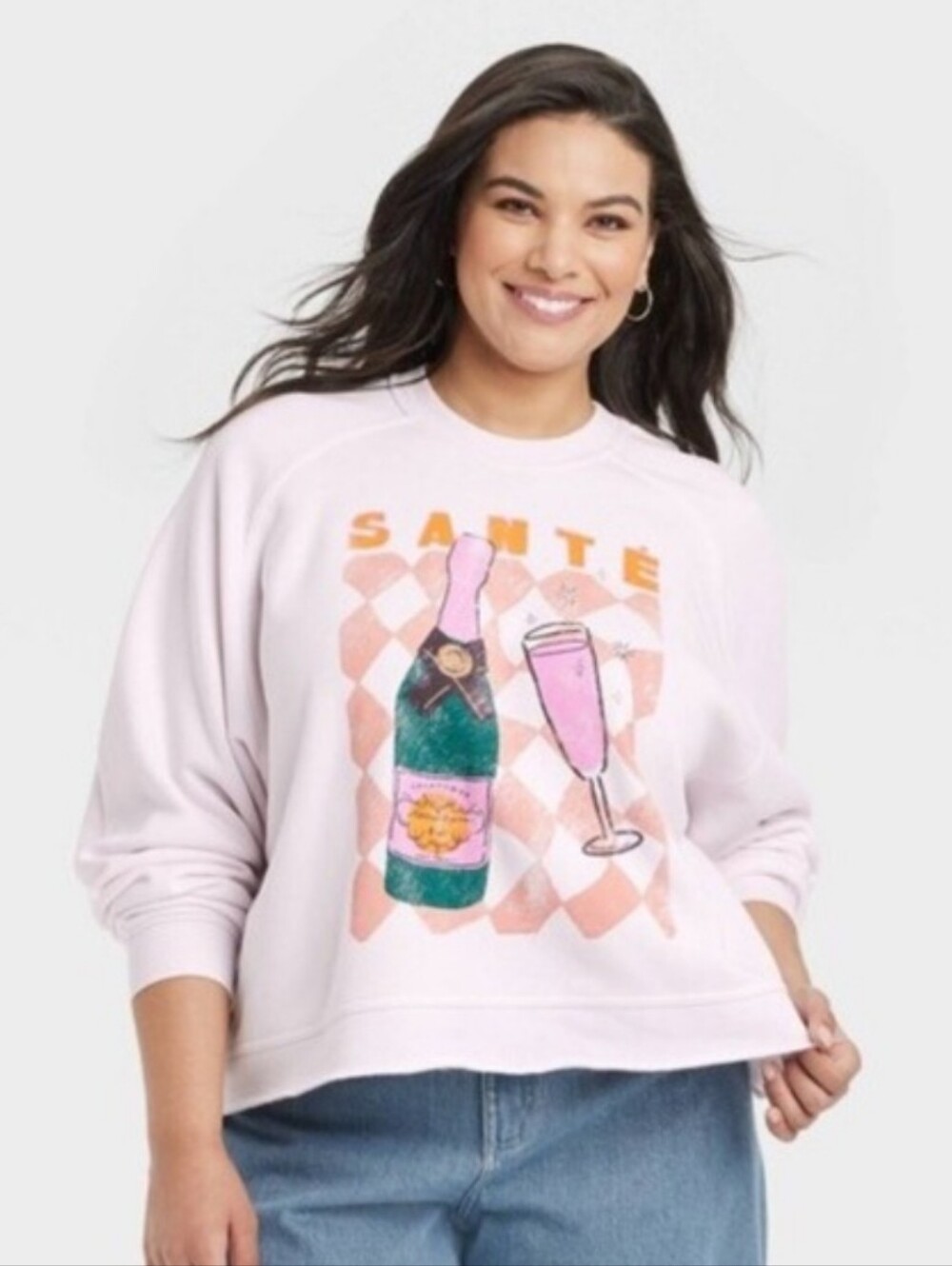 Grayson Threads Oversized Sante Graphic Crewneck Sweatshirt